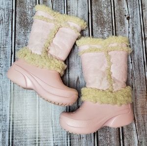 cotton candy fur boots